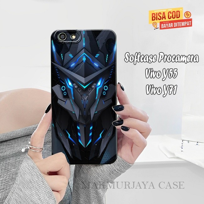 CASE VIVO Y55 Y55s Y53 Y83 Y81 Y71 Y71i - SOFTCASE PROCAMERA - LENTUR - MOTIF ROBOT