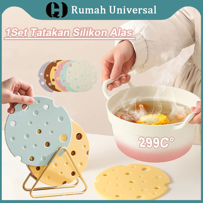 1set Tatakan Silikon Alas Table Silicon Mat Placemat Anti Panas Alas Panci Piring Wajan Mangkok Meja