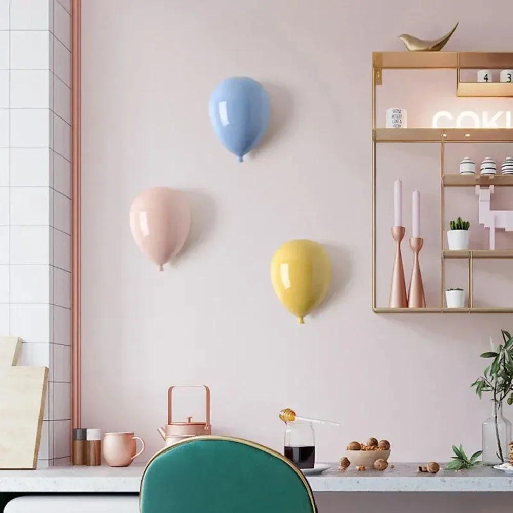 

Creative Ceramic Balloon Pendant Children's Room Decoration Sculpture Wall Hanging Ornament Art Home Decor Accessories Gifts