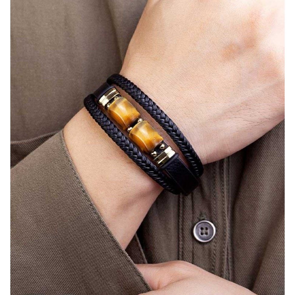 Gelang Kulit Kepang Mata Harimau /Gelang Batu Mata Harimau Gelang Kulit Tali BEST QUALITY | IFN