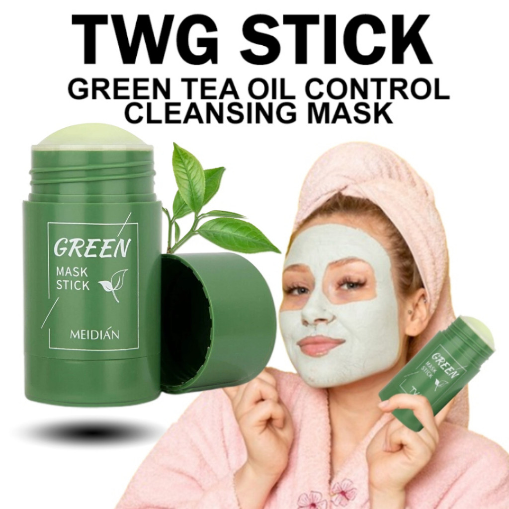 TWG Green Stick Masker Wajah Green Tea Pembersih Komedo Hidung & Wajah 40g / Clay Mask / Mud Mask / 