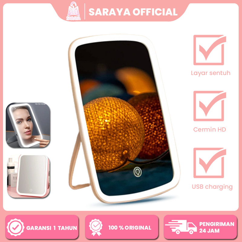 Mirror Touch Screen Led /Cermin Makeup LED / /Cermin Make up Meja dengan Lampu LED Tombol Touch Scre