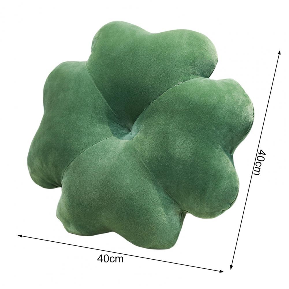 

Ornamental Four-Leaf Clover Plush Pillow Wide Use Throw Pillow Ultra Soft Plush Seat Cushion Household Accessory