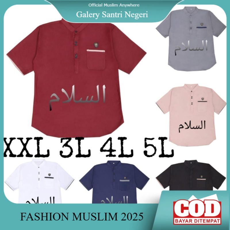 Baju Koko muslim pria dewasa kurta laki-laki size jumbo XXL-5L