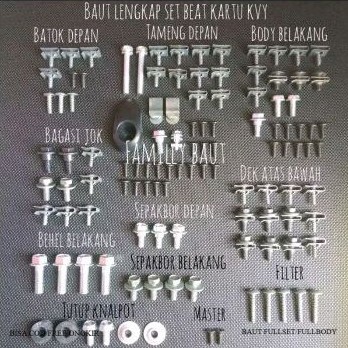 Baut Motor Baut full body motor (lengkap) Honda Beat Karbu/Beat old