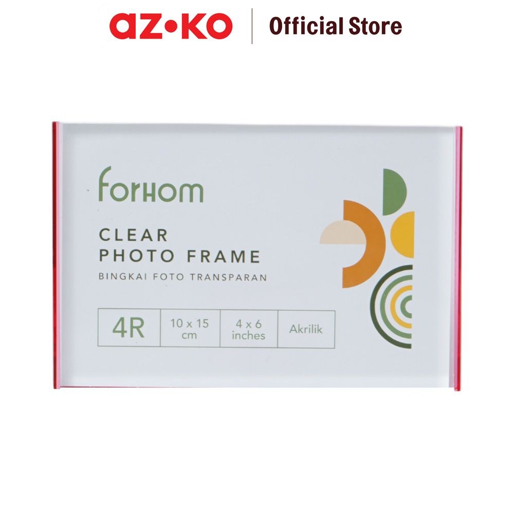 AZKO Forhom 4R Bingkai Foto Meja Transparan Rhy23120604-3 - Pink Pigura Aesthetic Frame Tempat Foto 