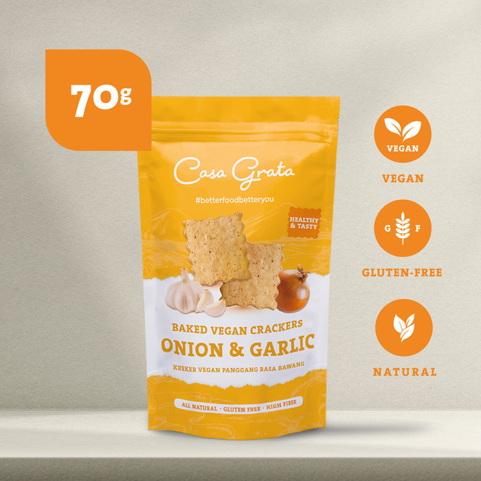 

[BEST] Casa Grata Onion & Garlic Crackers - 70 gram
