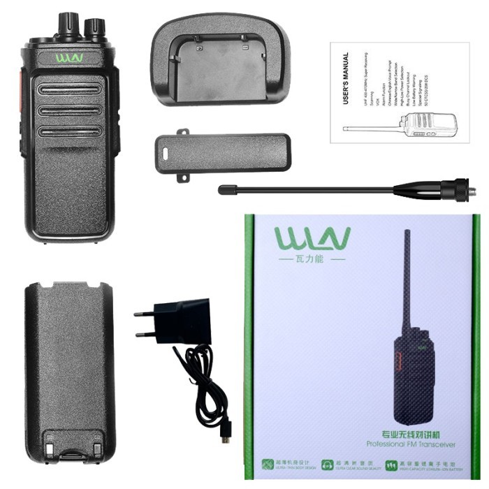 Promo | HT WLN C1000 Jarak Jauh Ready 10km-15Km Walkie Talkie Power 10 watt Ba - Hitam