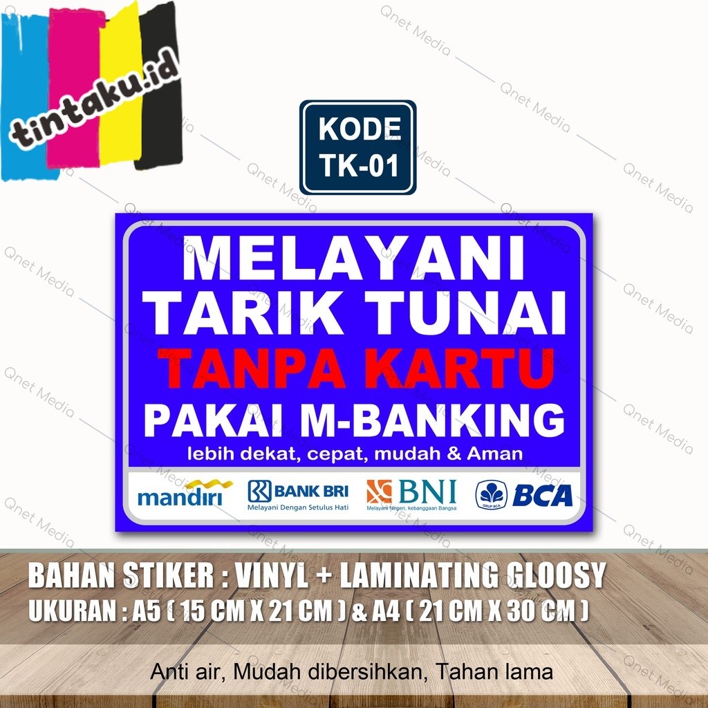 

STIKER MELAYANI TARIK PAKAI M-BANKING + LAMINASI GLOSSY