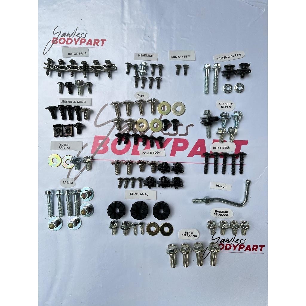 Baut body supra fit new Full Set / Baut Honda Supra Fit New Full Set / Baut Supra Fit New