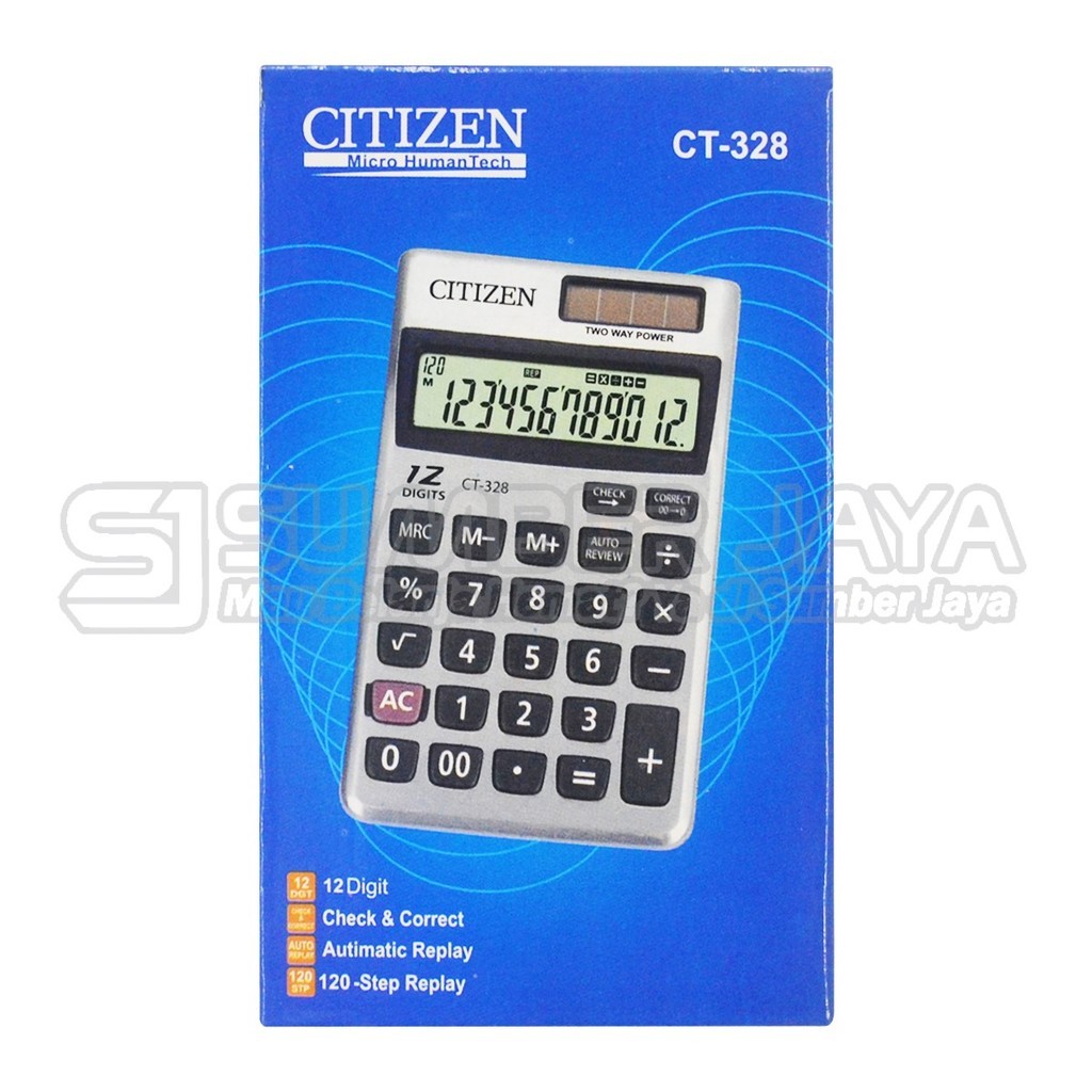 

Citizen CT-328 CT-638 CT-738 CT-837 SDC-812BN KW Kalkulator 12 Digit