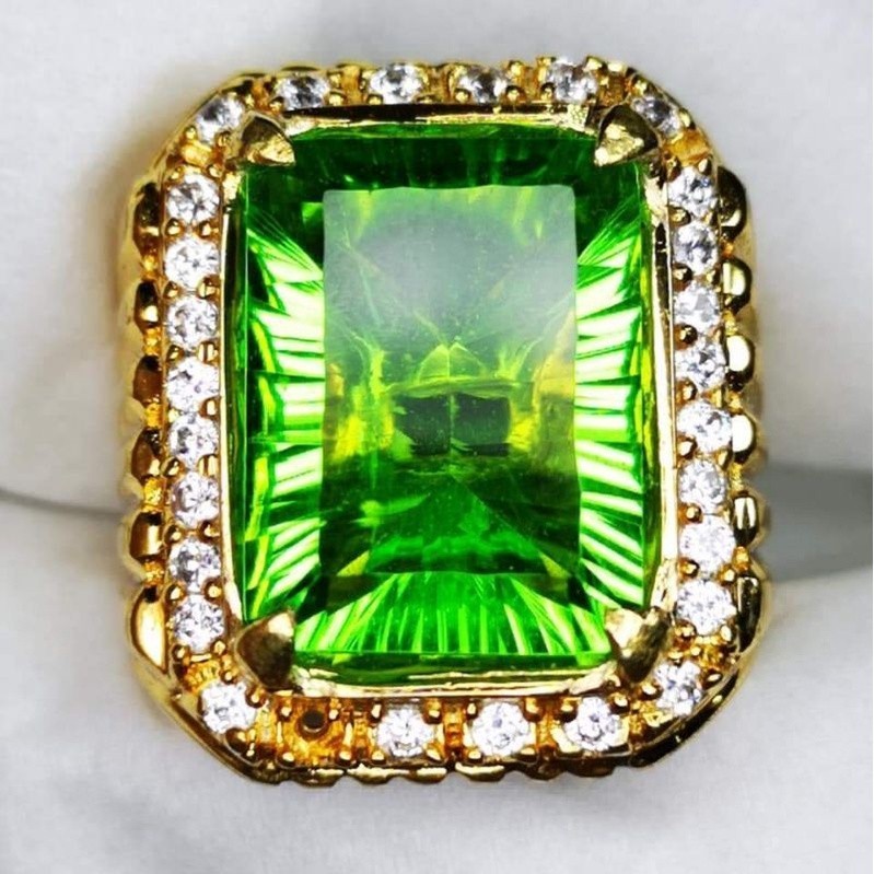 CINCIN PRIA AKIK PERMATA TERMURAH BATU MOLDAVIT TEKTITE ASLI NATURAL RING PERAK BANGKOK 926 SIAP PAK