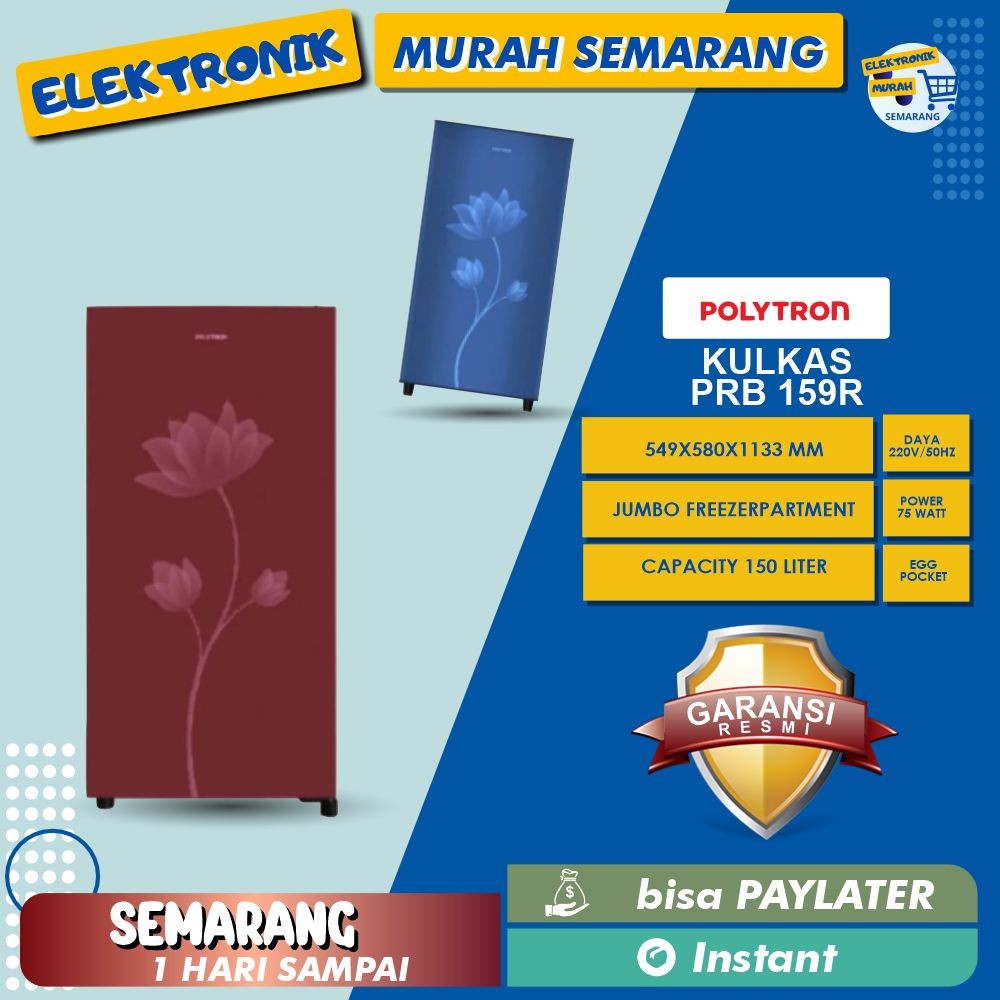 KULKAS POLYTRON PRB 159 LEMARI ES 1 PINTU PRB159 PRB 159 B