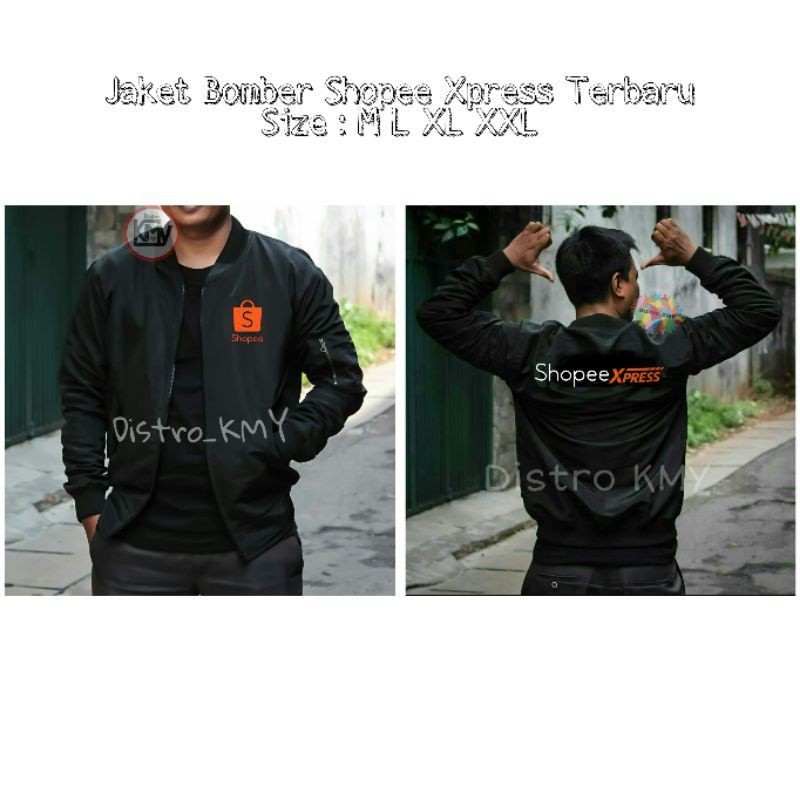 JAKET BOMBER HITAM SIMPLE KEREN