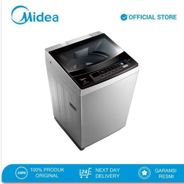Midea Mesin Cuci Top Loading 1 Tabung 8 KG 7 KG Hemat Air Anti Karat Kusut Otomatis MAE8501(SG)