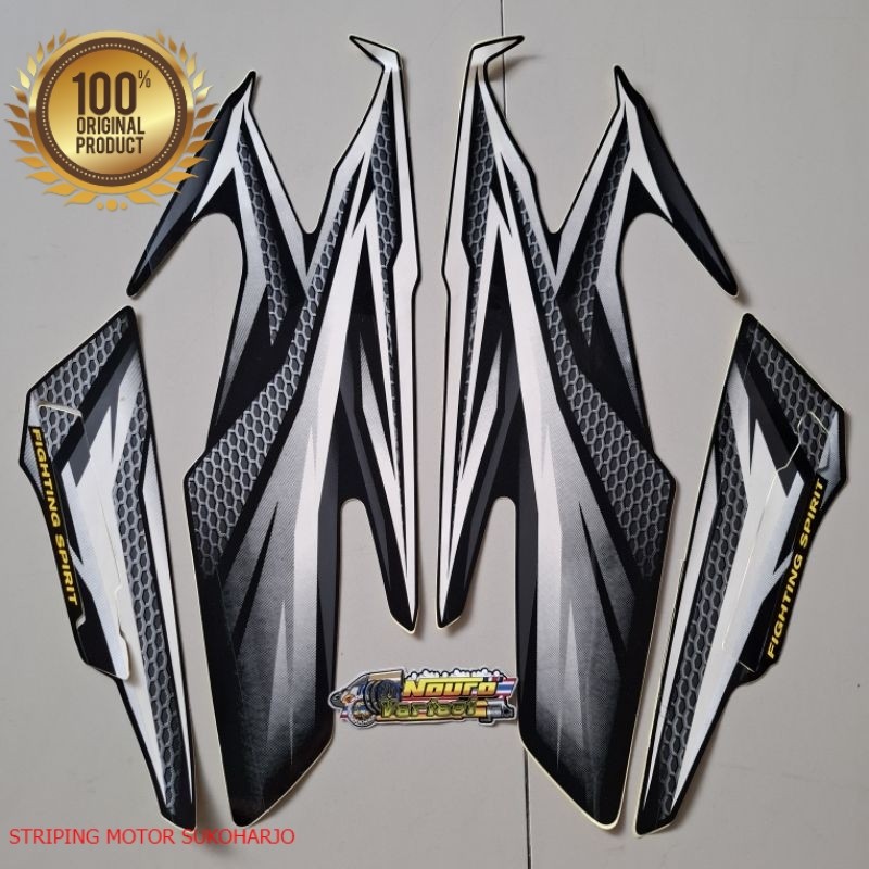 (ORI) striping list body stiker yamaha rx king 2005  hitam putih  kualitas original