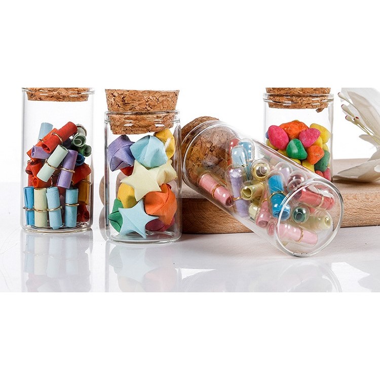 Tabung Kaca Tutup Kayu / Botol Kaca / Gelas Kaca / Cork Glass / Cork