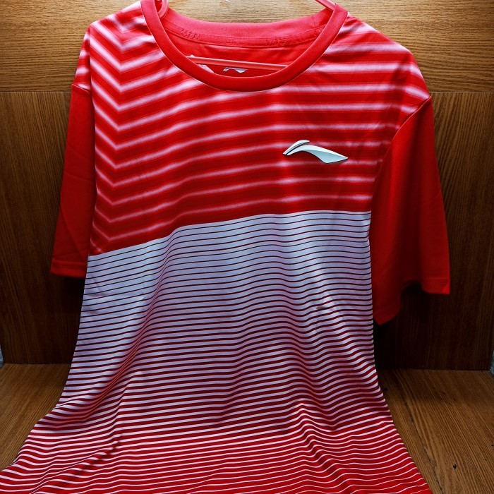 Kaos Badminton LINING ATSN493 (RED) , ATSM635 (GREY) 100% ORIGINAL - 493-RED-XXL