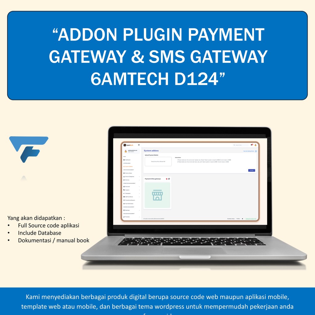 ADDON PLUGIN PAYMENT GATEWAY & SMS GATEWAY 6AMTECH D124
