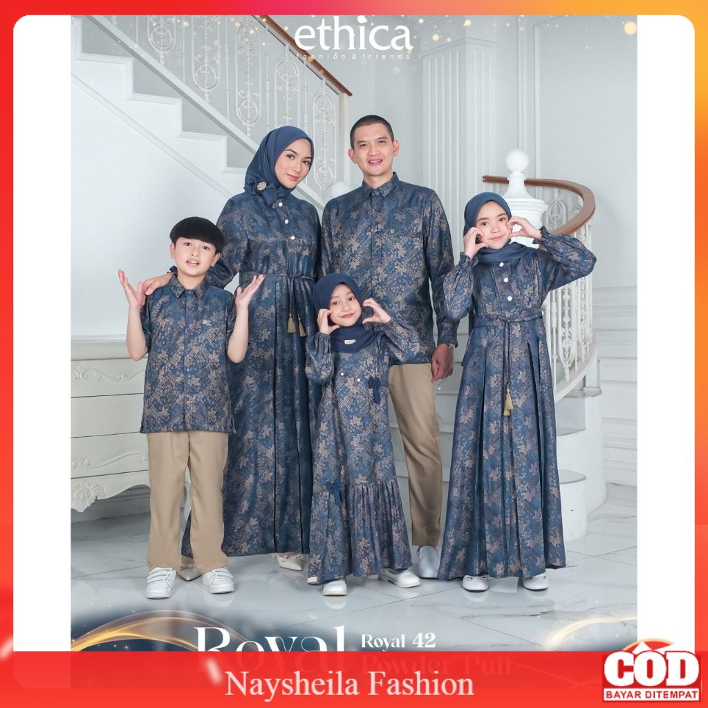 Baju Lebaran 2025 Couple Keluarga Sarimbit Sarimbit Terbaru Ethica Royal 42 Powder Puff Family Set S