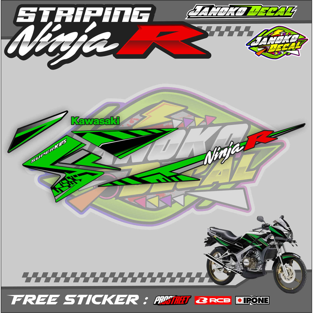 STRIPING VARIASI SEMIFULL KAWASAKI NINJA 150 R / STICKER LIST VARIASI NINJA 150 R