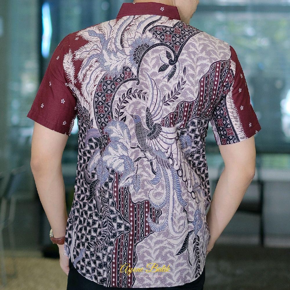 SUPER DEAL Batik Pria Lengan Pendek Mewah By AyoneBatik Kemeja Batik Slim Fit Lengan Pendek Warna