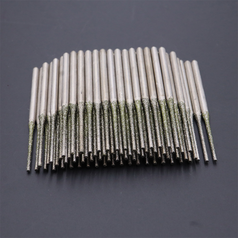 

100pcs Diamond Grinding point 0.8mm-2.5mm Drills Mini Drills for Stone Hole Drilling Bits 120#