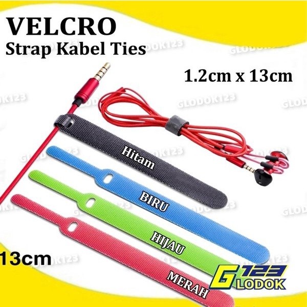 

Velcro Cable Tie Tis Organizer Strap Pengikat Penjepit Tali Ikat Kabel - 10pcs