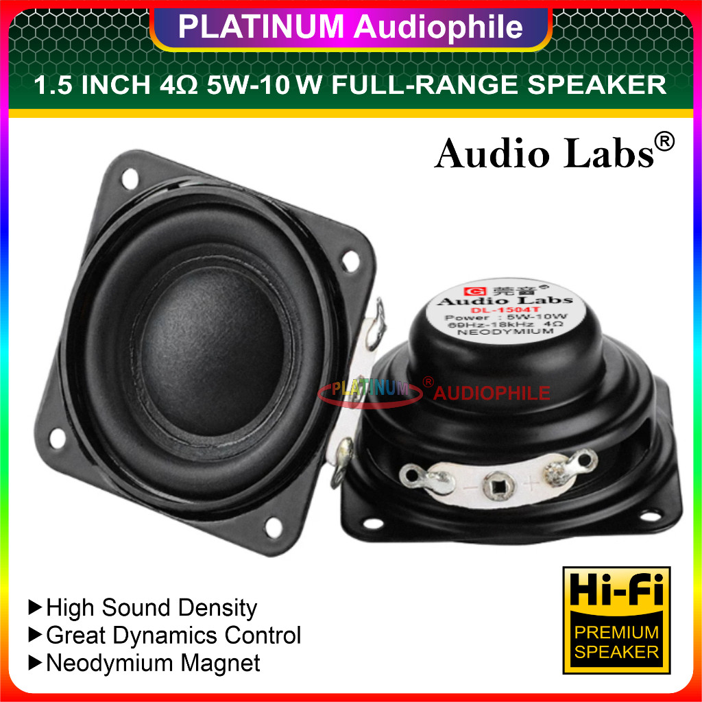 TERLARIS Speaker Full range 1.5 Inch 4 ohm 5W-10W Hifi speker fullrange 1.5" AUDIO LABS DL-1504T