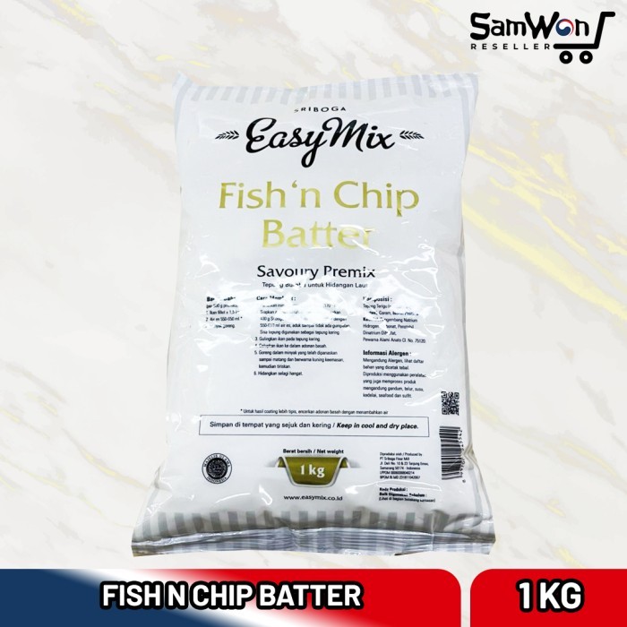 

[0k_market1] Sriboga Easymix Fish'n Chip Batter 1kg - Tepung Ikan Goreng