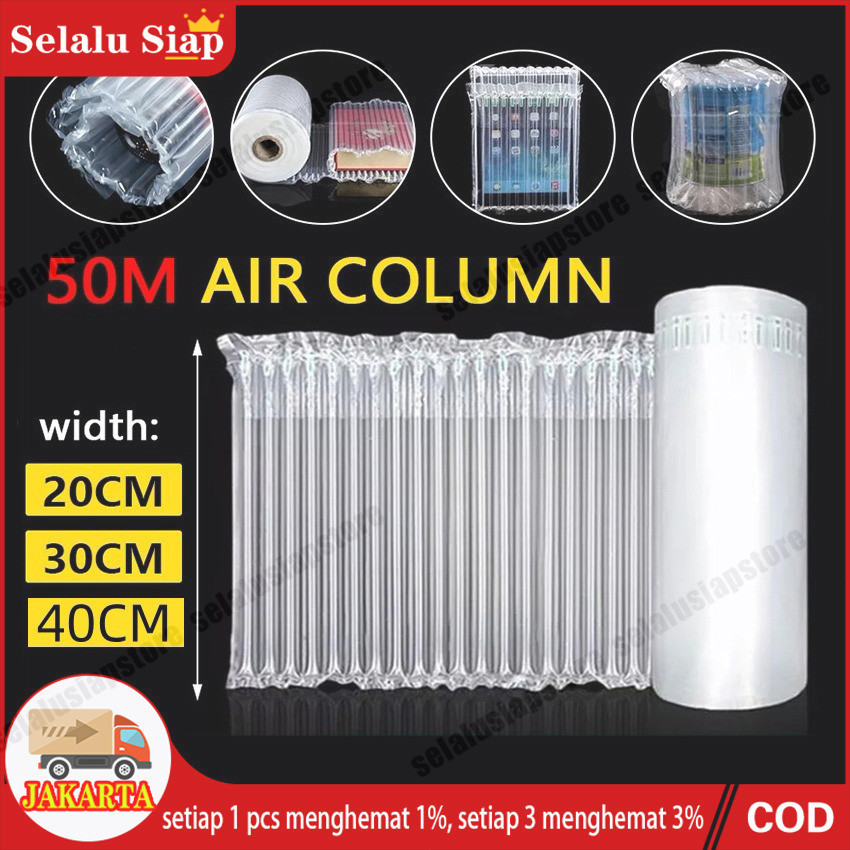 

50M Air Bubble Wrap Anti Pecah Inflatable Bag Plastik Air Bag Roll Cushion Packing Bubble Wrap Extra Bubble Packing Air Bag Cushion Packing Inflatable Bubble Wrap Inflatable Roll
