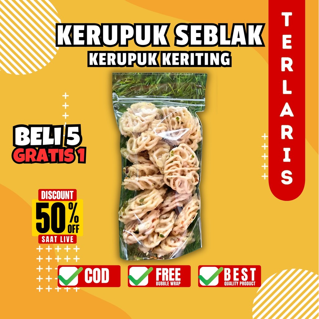 

KERUPUK SEBLAK SAMBAL KRUPUK KERITING KECIL Mentah Krupuk Seblak Rafael MAWAR PUTIH Rasa Ikan Bawang