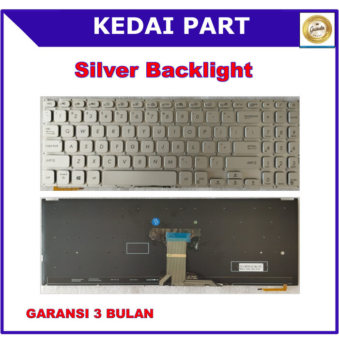 Keyboard Asus Vivobook 15 X509 X516 FL8700FB M509 M509BA M509D M509DA M509DJ M509DL Silver Backlight