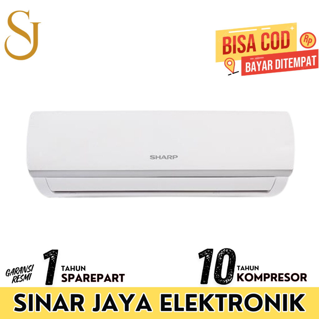 AC SHARP 1/2PK -AH-A05ZCY - HEMAT LISTRIK - R32 - TURBO COOL - UNIT ONLY [ INDOOR + OUTDOOR ]