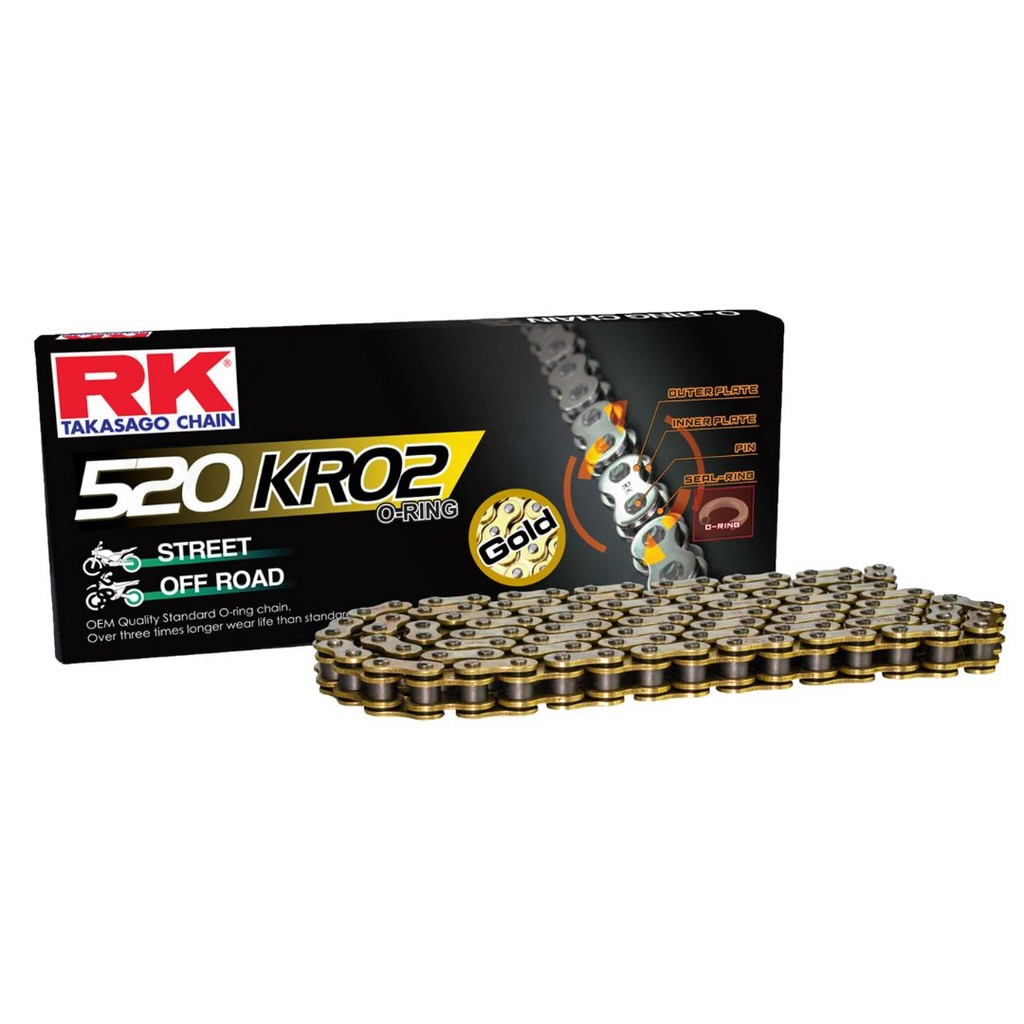 RK TAKASAGO Chain 520KRO2 O-Ring 120 Link Gold