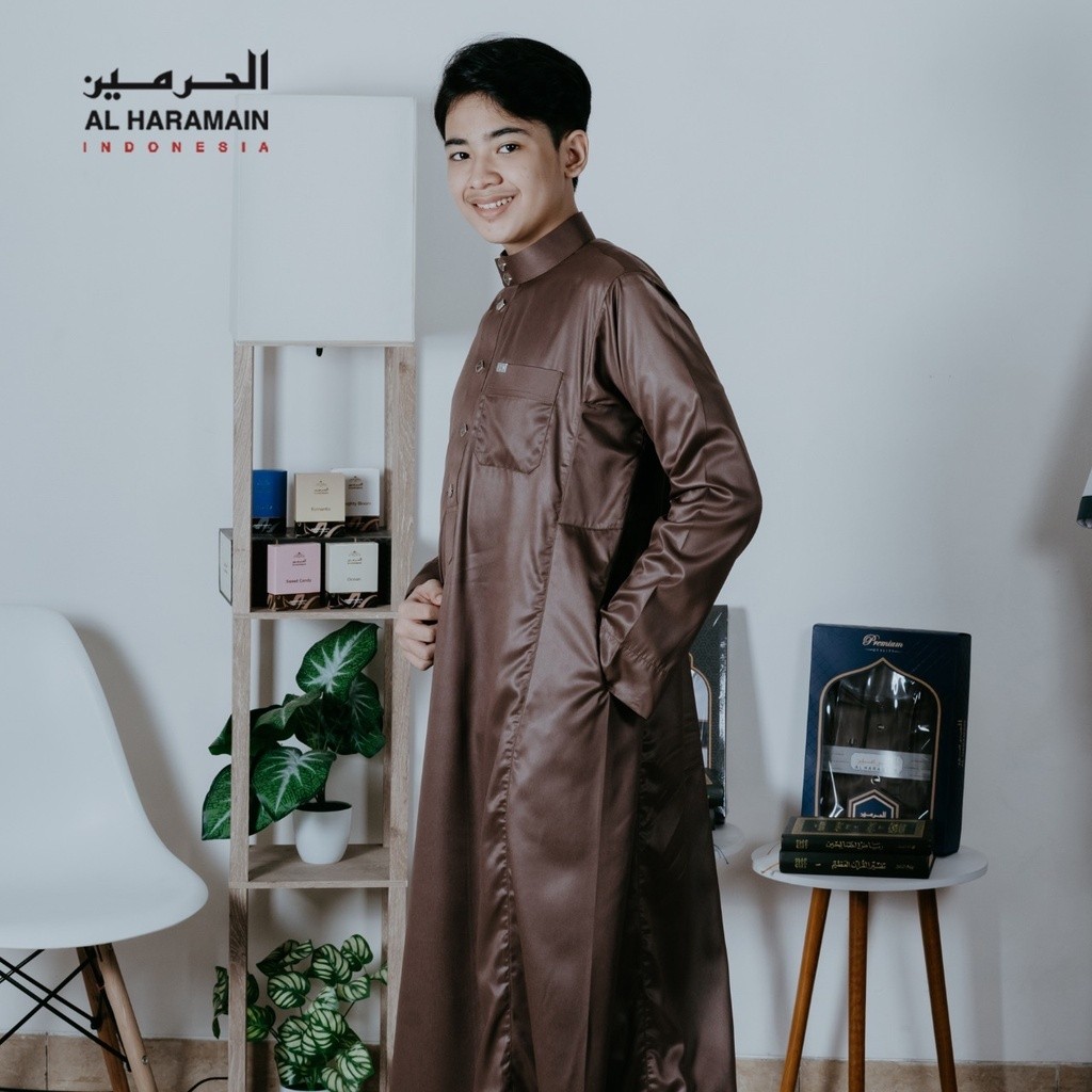 [HOT NEW] AL Haramain Jubah / Gamis Pria Anak / Remaja & Dewasa Premium (09) | Coklat Kopi | Coklat 