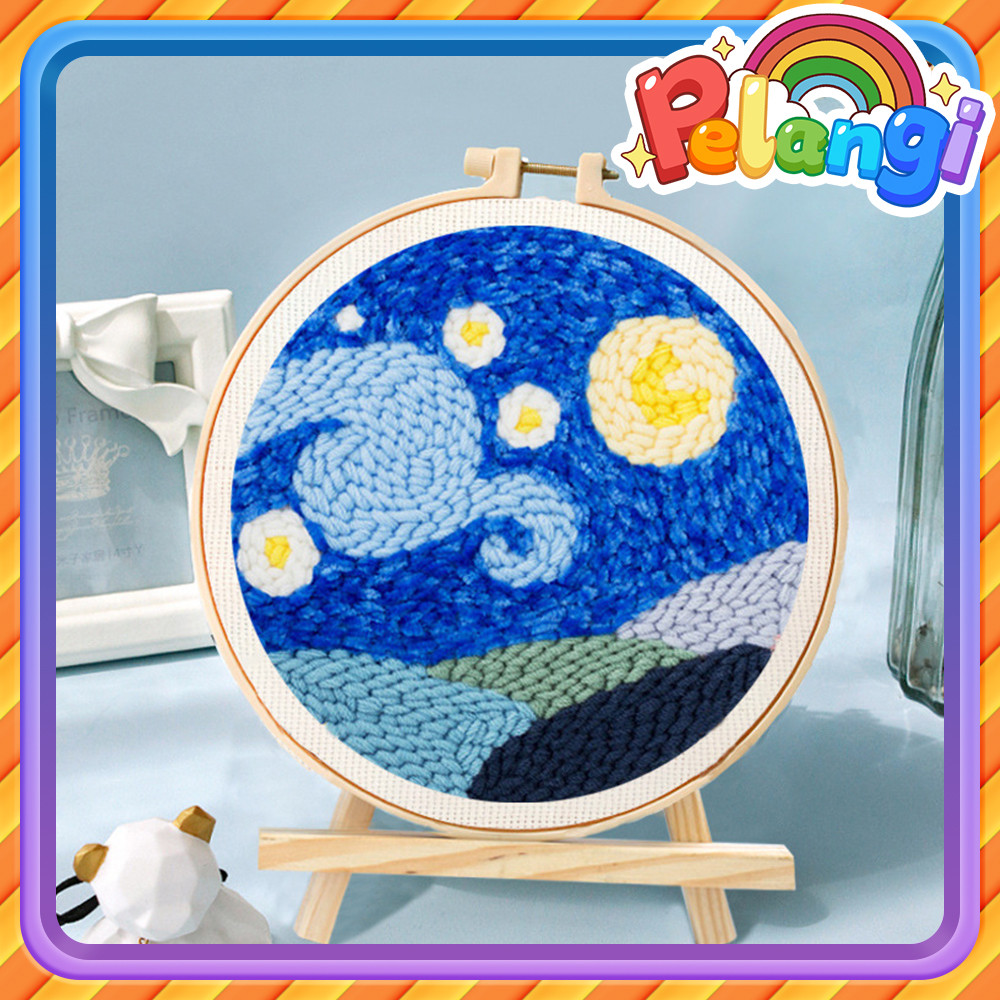 DIY Paket Sulam Tangan Set / Punch Needle Embroidery Kit Lengkap DIY Paket Sulam Kit Menyulam/Paket 