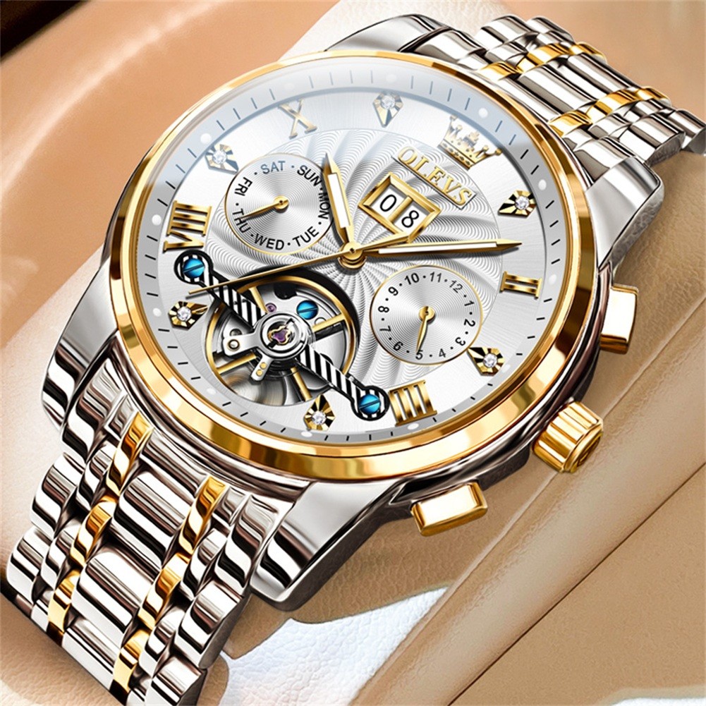 Men's Watches Classic Busniess Multifunctional Calendar Watch for Man Waterproof Luminous Automatic 