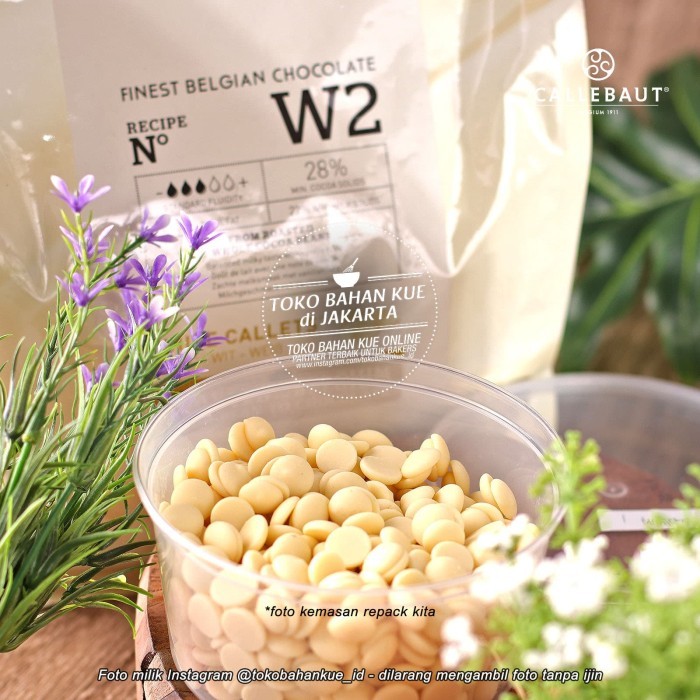 

Callebaut W2 28% 1kg White Chocolate Couverture Belgian Cokelat Baking