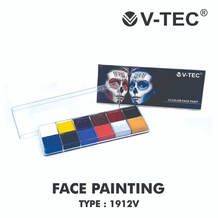 

Face Painting 12 Color V-Tec 1912V 12 Warna Cat Untuk Wajah