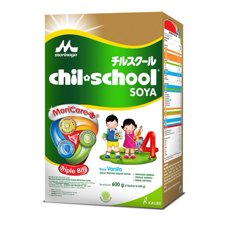

morinaga Chil-School 4 chill school Soya Susu Pertumbuhan Anak 3 -12 Tahun Vanila madu 600 g