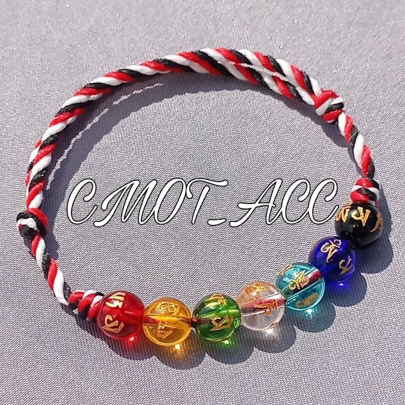 GELANG TRIDATU CAKRA TUJUH KRISTAL TIBET AURA KEBERUNTUNGAN DAN KEBAHAGIAAN(7 kristal Aqua)