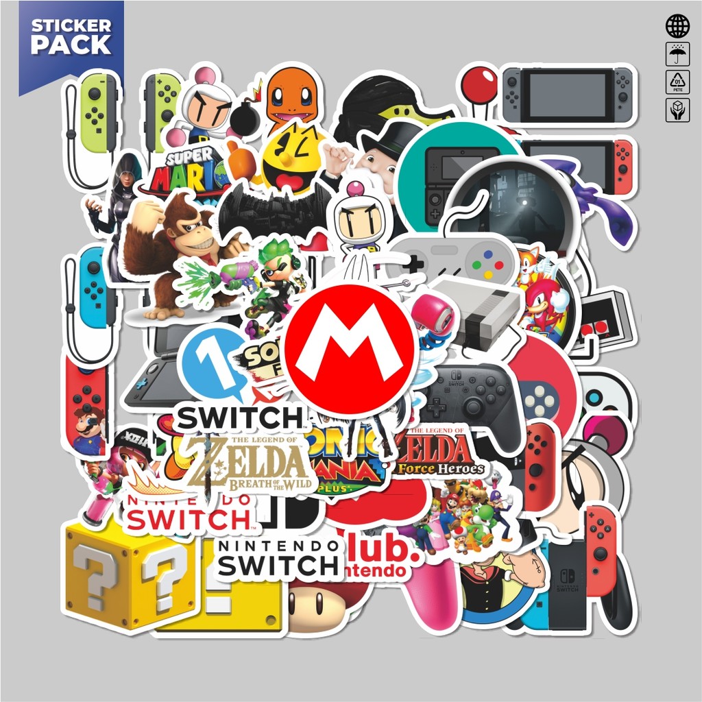 

[100PCS]Stiker Pack Stiker Koleksi Game Nintendo Aesthetic Vinyl Anti Air Dekorasi Sticker Laptop Buku Journal Koper Helm Casing HP Gitar Helm Skateboard