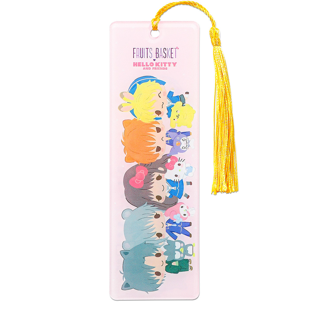 Anime Fruits Basket & Sanrio Creative Acrylic Bookmark with Tassels Pink Card Hanging Decor Birthday