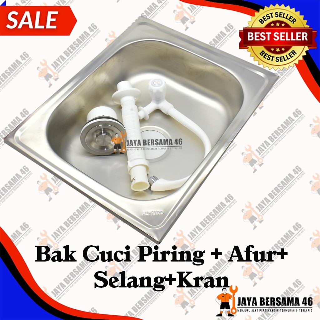 Terlaris Ekspedisi - Nagoya Bak Cuci Piring 1 Lubang 50x40 Cm / Wastafel Stainless 1 Lubang / Sink C