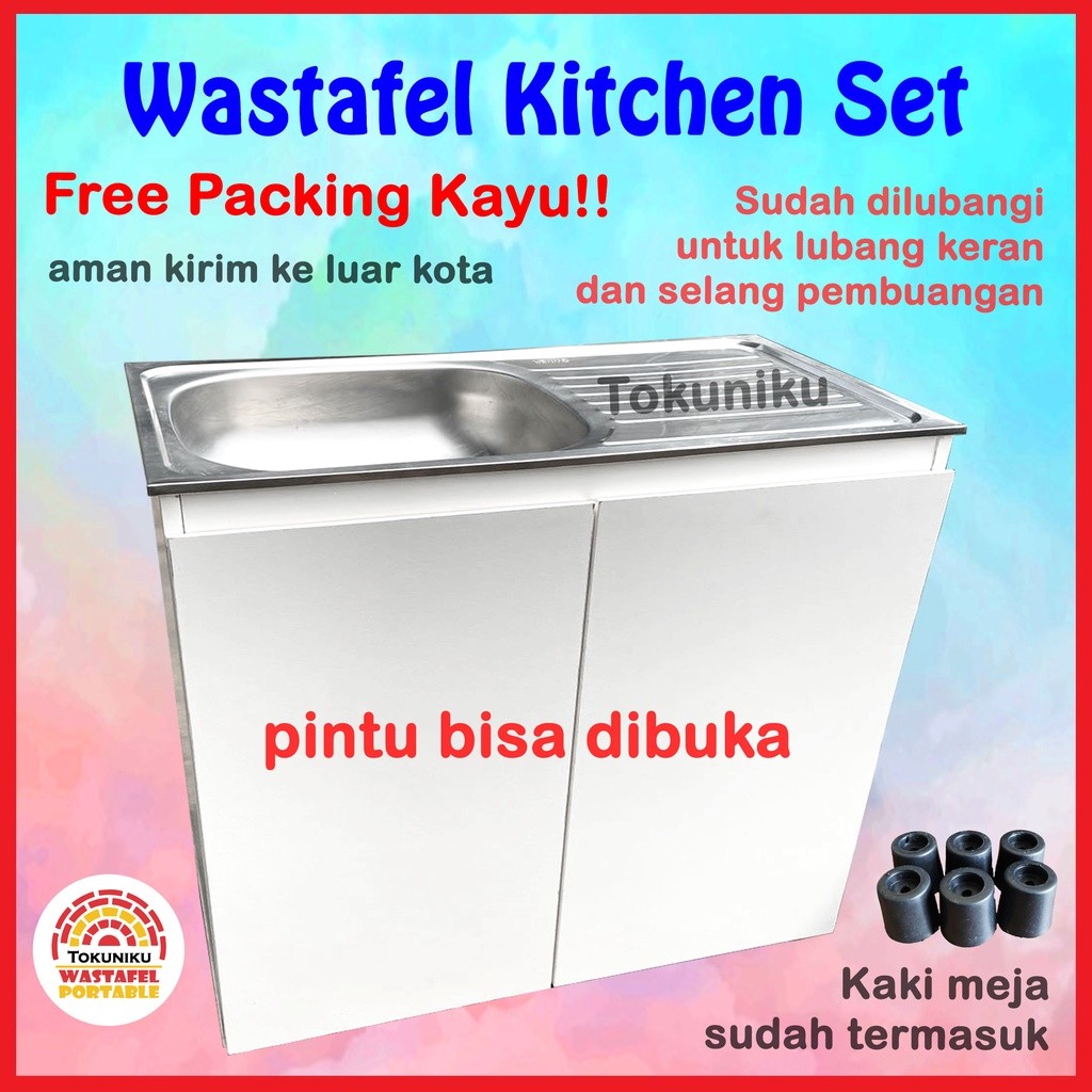 Terlaris Wastafel Cuci Piring Kitchen Set Kitchen Sink Wastafel Portable Wastafel Dapur Tokuniku