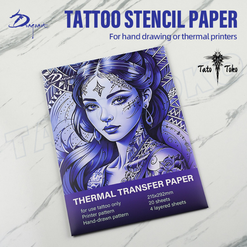 

Tattoo Stencil Paper Thermal Transfer Kertas Transfer Tato 4 Lapis – 20 Lembar/Box untuk Mesin Thermal & Manual HYB