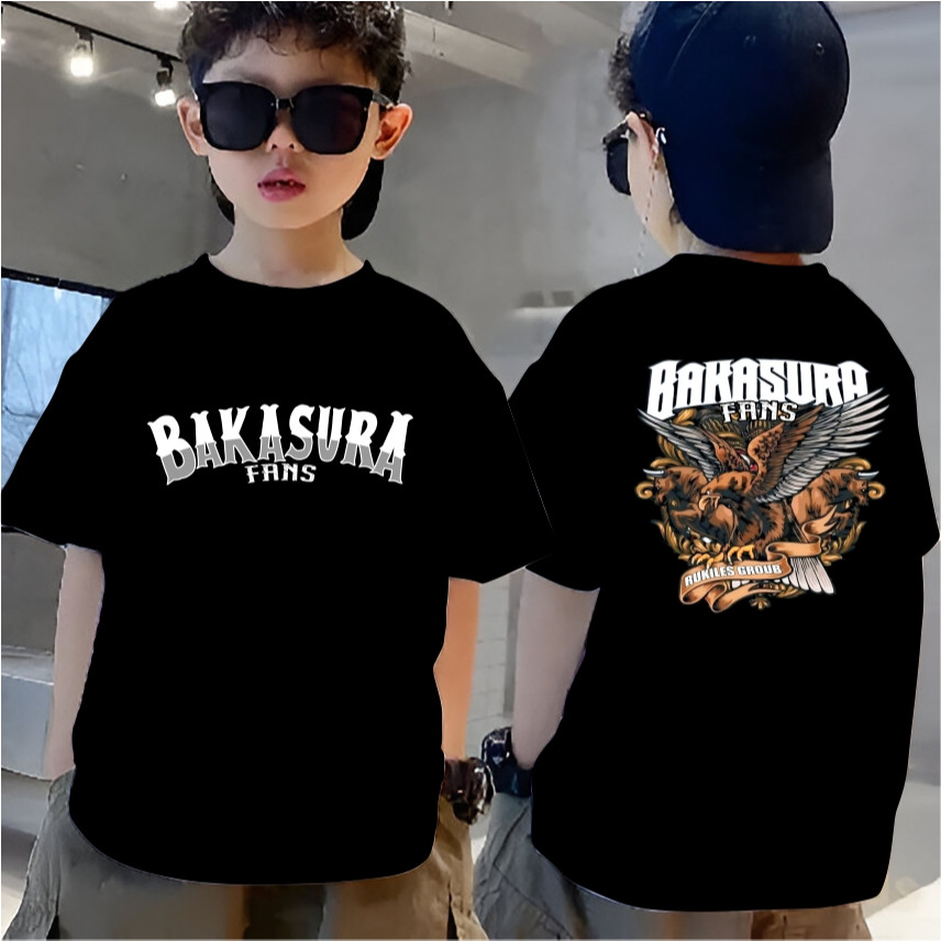 Kaos baju anak bantengan Bakasura Fans Hitam bahan adem