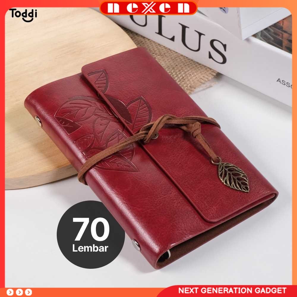 

Buku Catatan Binder Kulit Retro Leaf Kertas B7 - BSD666