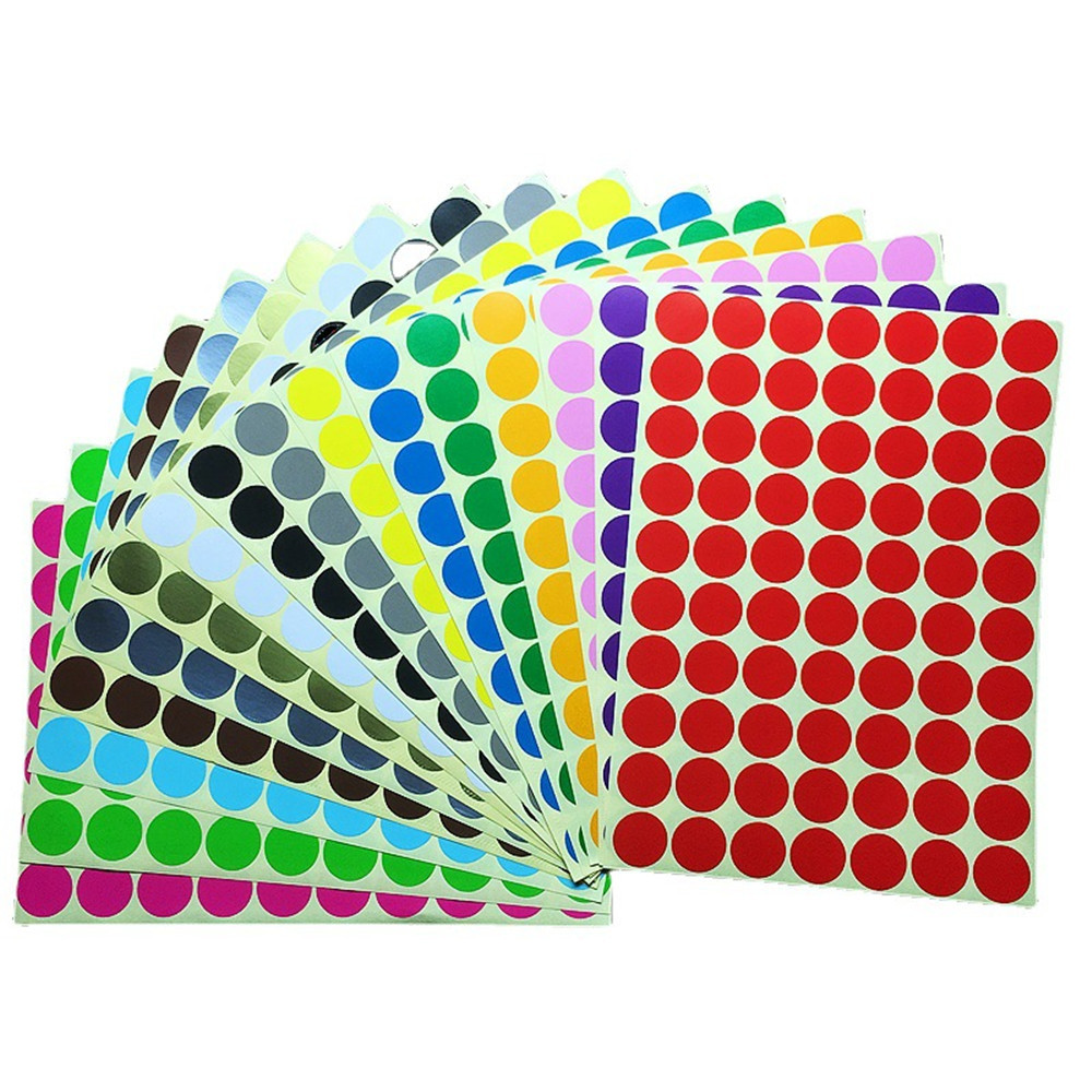 

13mm round Sealing Labels Stickers Color Code Dot Labels Stickers 1.3cm Round Yellow,Blue,Orange Stationery Stickers
